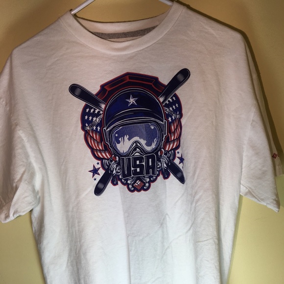 Columbia winter USA t shirt MENS large used 7/10 - Picture 1 of 8